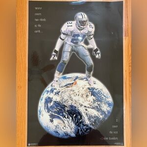 New Deion Sanders Water Covers The Earth Dallas Cowboys Laminated 23”x35” Poster